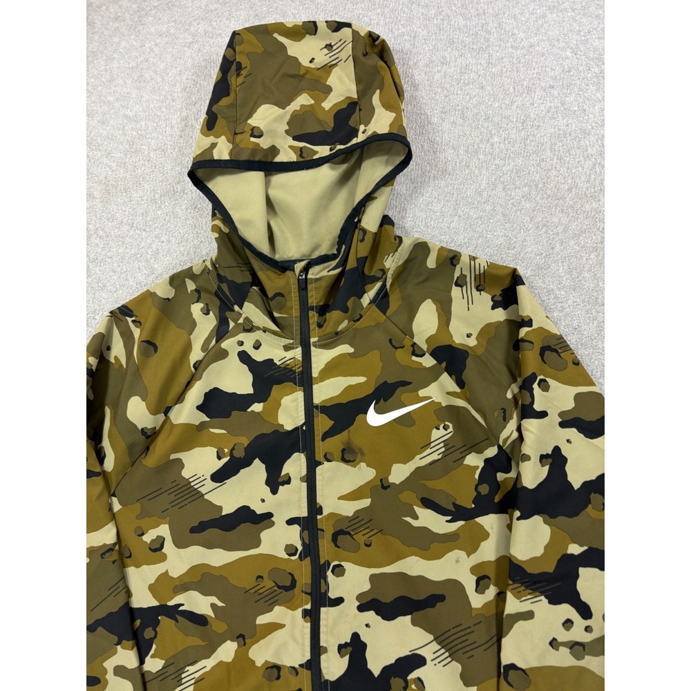 Nike Dri Fit Camouflage Full Zip Windbreaker Jacket‎ (Men's Medium) Green - Picture 2 of 12